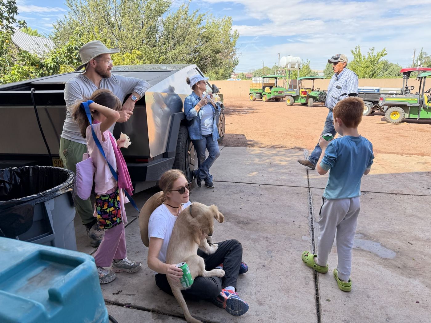 Kids and families gathered at the crush pad